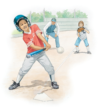 Boy playing baseball.