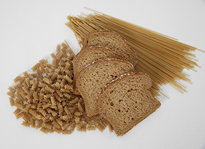 Bread, pasta, and grains.