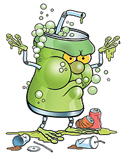 Cartoon image of a soda monster.