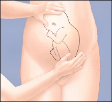 Image of doctor moving baby
