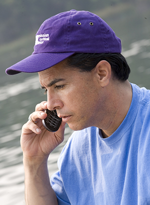 Man talking on phone.