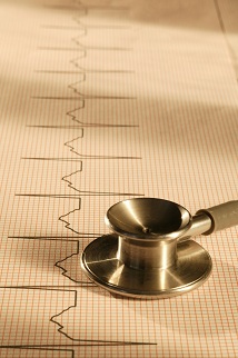 Stethoscope on EKG read-out