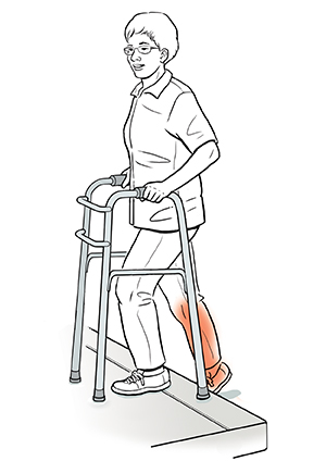 Discharge Instructions: Using a Walker to Go Up and Down Curbs | Saint ...