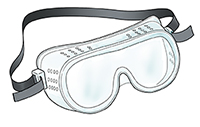 Goggles with regular ventilation