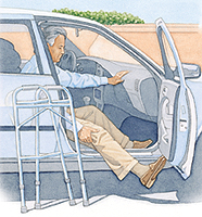 Image of man with walker