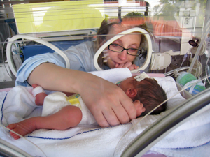 premature baby in incubator