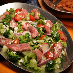 New York strip steak salad.