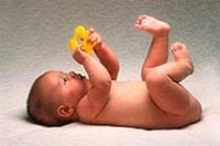 Picture of a baby grasping an object